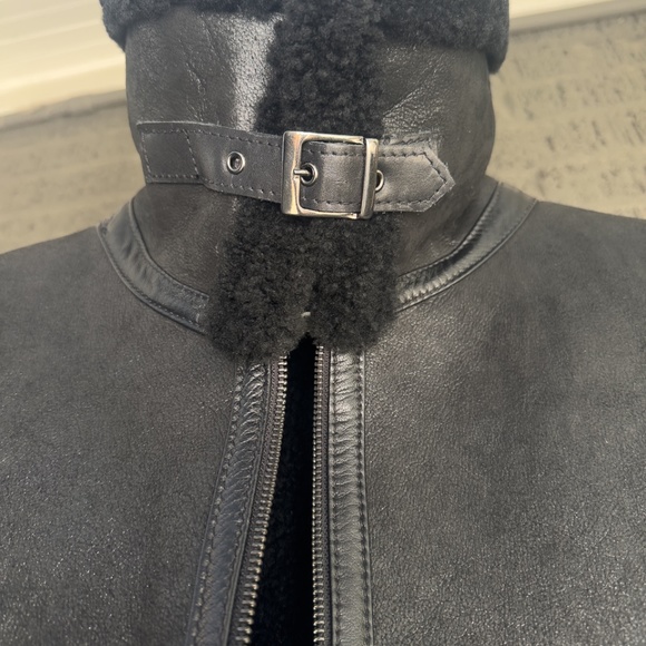 Custom Blake Hedley Black Shearling Jacket XL - Picture 7 of 16